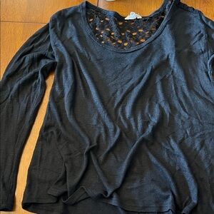 Aero Elegant Black Lace Detail Women's Top
